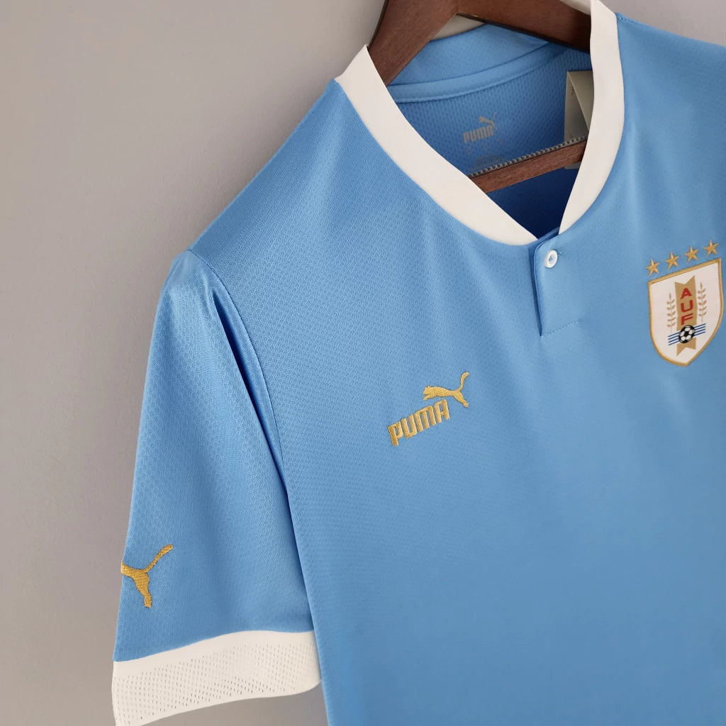 Camisa Seleção do Uruguai I (Home) 2022 - Torcedor Masculina - Azul - Manto Elegante