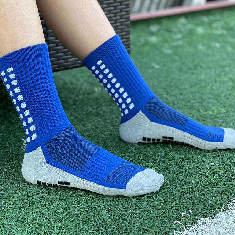 Meias de Futebol Antiderrapante - Cano Baixo - Azul