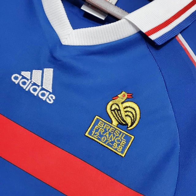 Camisa Retrô França I (Home) 1998 - Torcedor Masculina - Azul