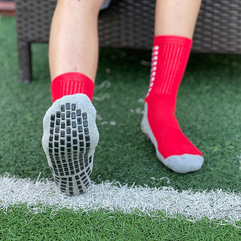 Meias de Futebol Antiderrapante - Cano Baixo - Vermelha