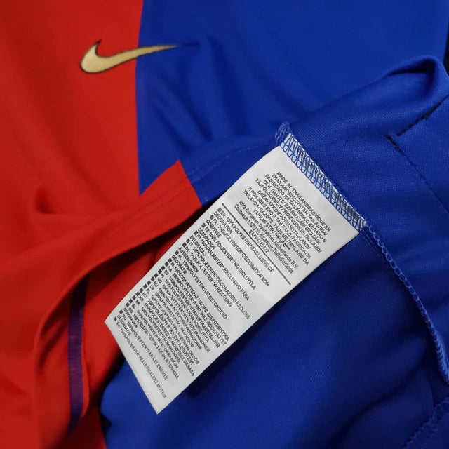 Camisa Retrô Barcelona I (Home) 1999 - Torcedor Masculina - Vermelho e Azul