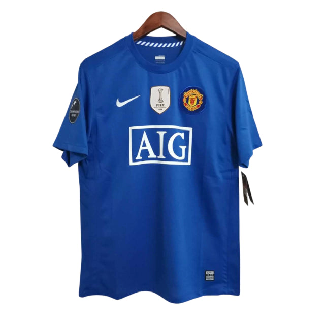 Camisa Retrô Manchester United III Cristiano Ronaldo #7 2008 - Torcedor Masculina - Azul