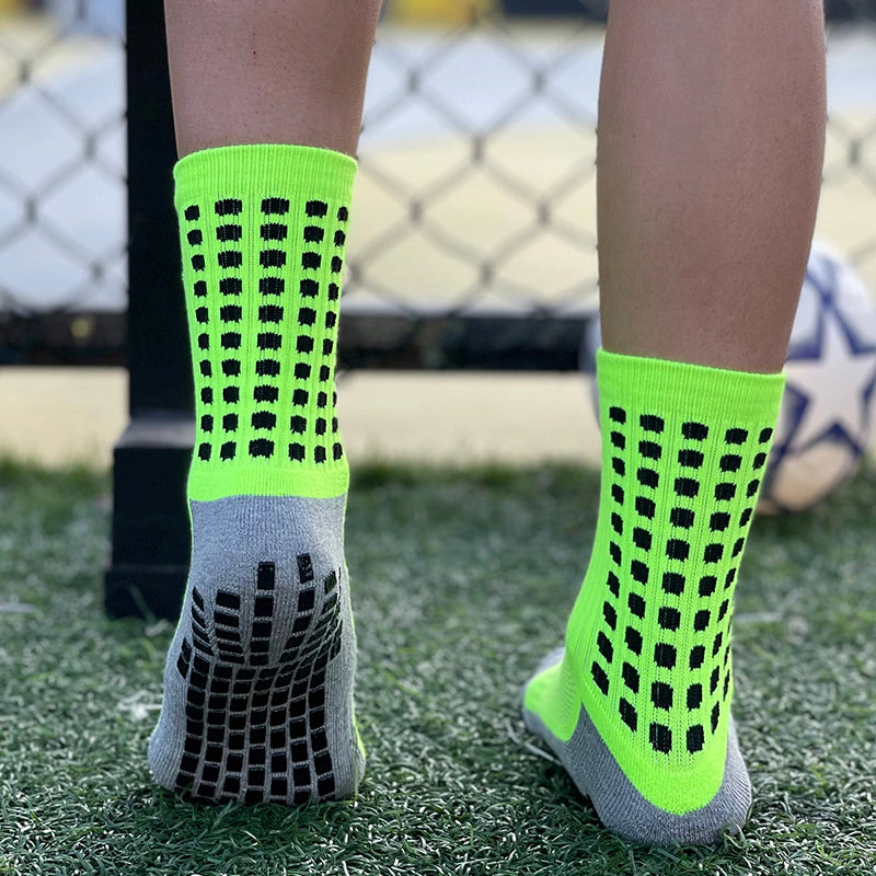 Meias de Futebol Antiderrapante - Cano Baixo - Verde Limão