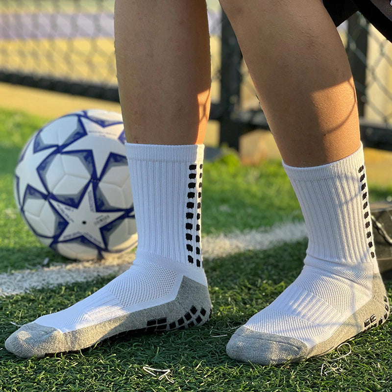 Meias de Futebol Antiderrapante - Cano Baixo - Branca