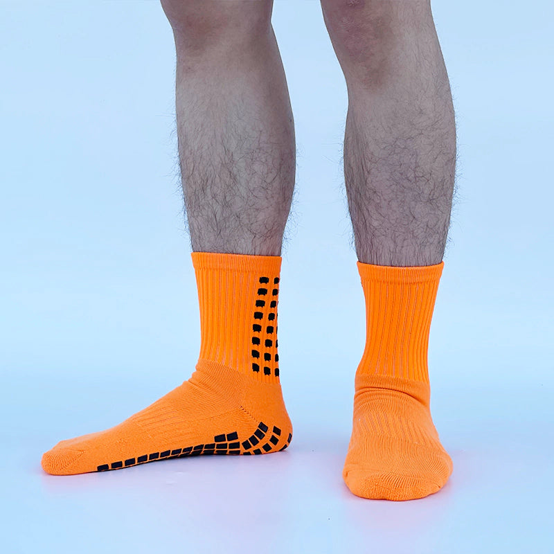 Meias de Futebol Antiderrapante - Cano Baixo - Laranja