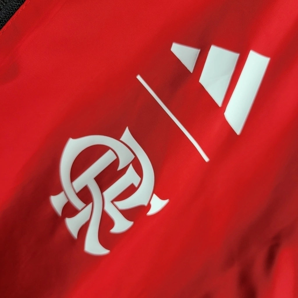 Jaqueta Corta-Vento Dupla Face Flamengo 23/24 - Masculina - Preto/Vermelho - Manto Elegante