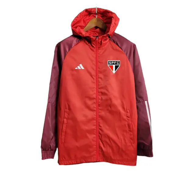 Jaqueta Corta-Vento São Paulo 23/24 - Masculina - Vermelho e Vinho - Manto Elegante
