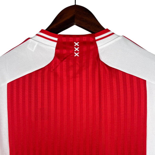 Camisa Ajax I (Home) 23/24 - Torcedor Masculina - Branco e Vermelho - Manto Elegante