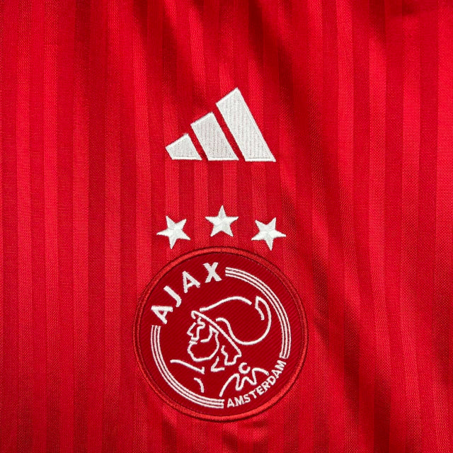 Camisa Ajax I (Home) 23/24 - Torcedor Masculina - Branco e Vermelho - Manto Elegante