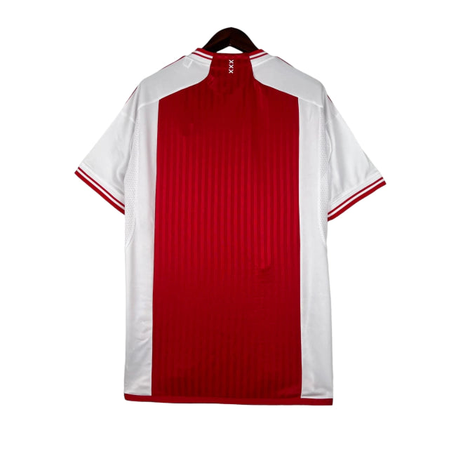 Camisa Ajax I (Home) 23/24 - Torcedor Masculina - Branco e Vermelho - Manto Elegante