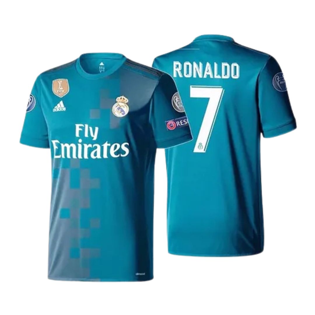 Camisa Retrô Real Madrid III Cristiano Ronaldo #7 2017 - Torcedor Masculina - Verde