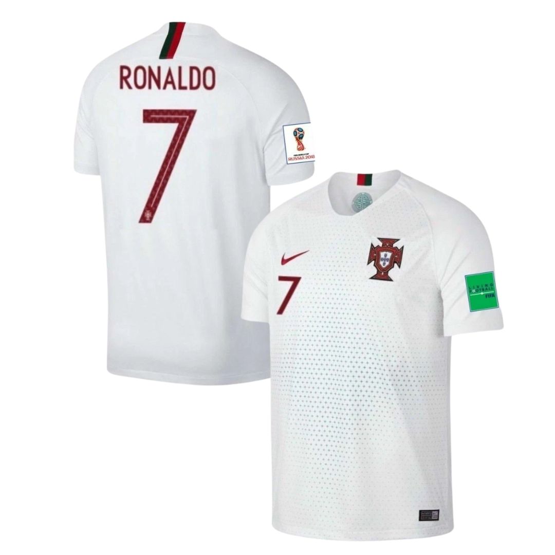 Camisa Retrô Portugal II Cristiano Ronaldo #7 2018 - Torcedor Masculina - Branco
