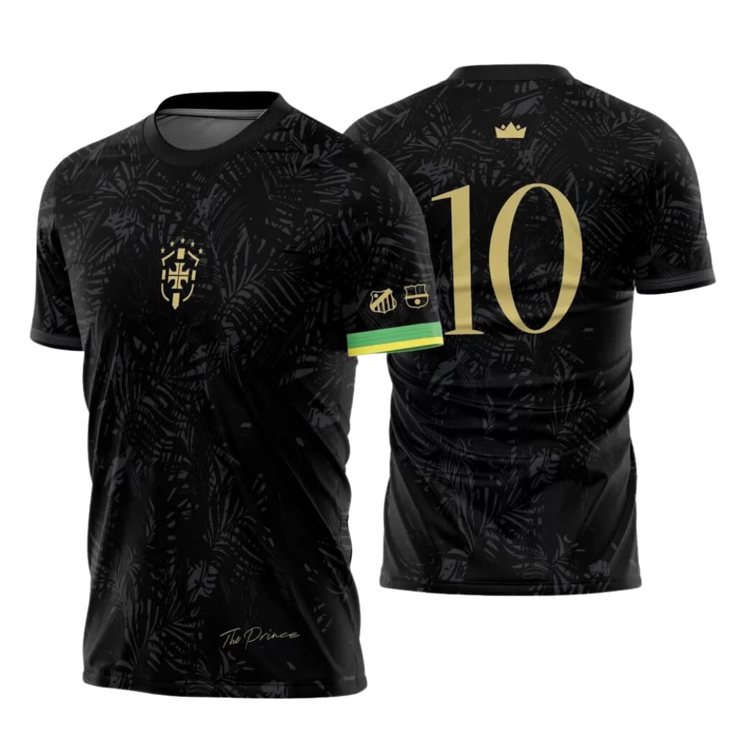 Camisa "The Prince" Neymar Jr #10 23/24 - Torcedor Masculina - Preto