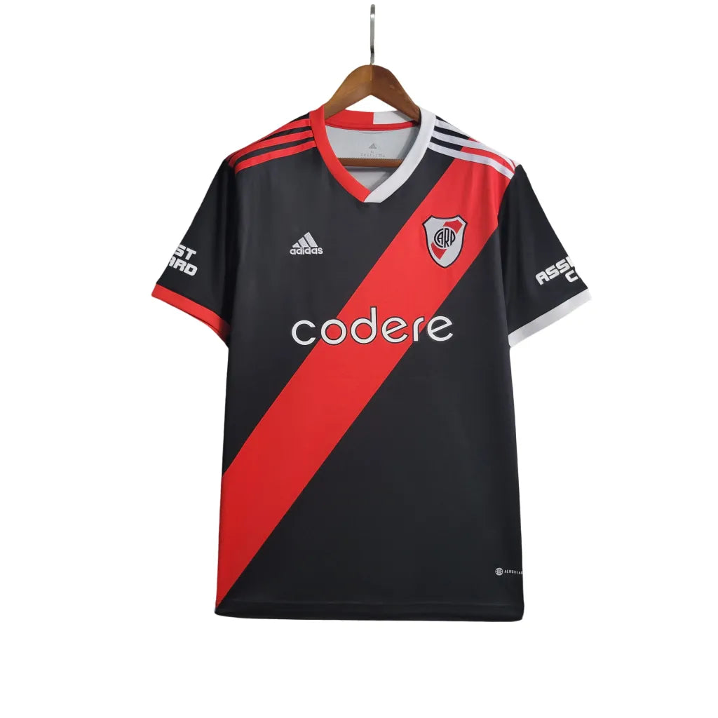Camisa River Plate III (Third) 23/24 - Torcedor Masculina - Preto e Vermelho - Manto Elegante