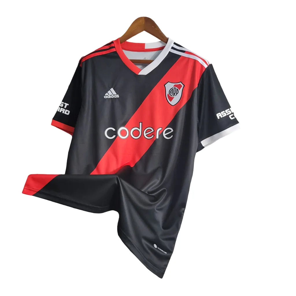 Camisa River Plate III (Third) 23/24 - Torcedor Masculina - Preto e Vermelho - Manto Elegante