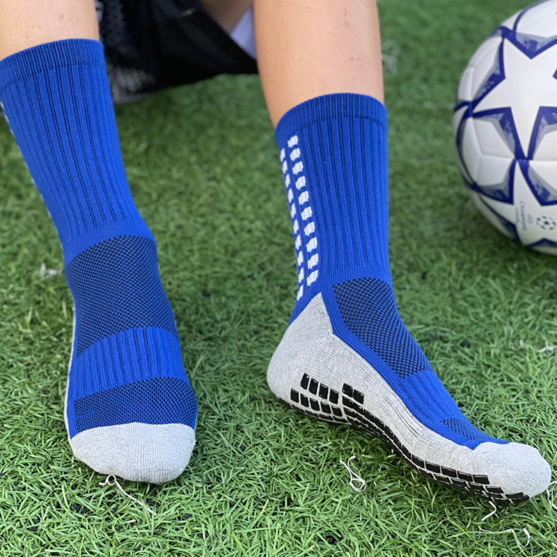 Non-Slip Football Socks - Low Cut - Blue