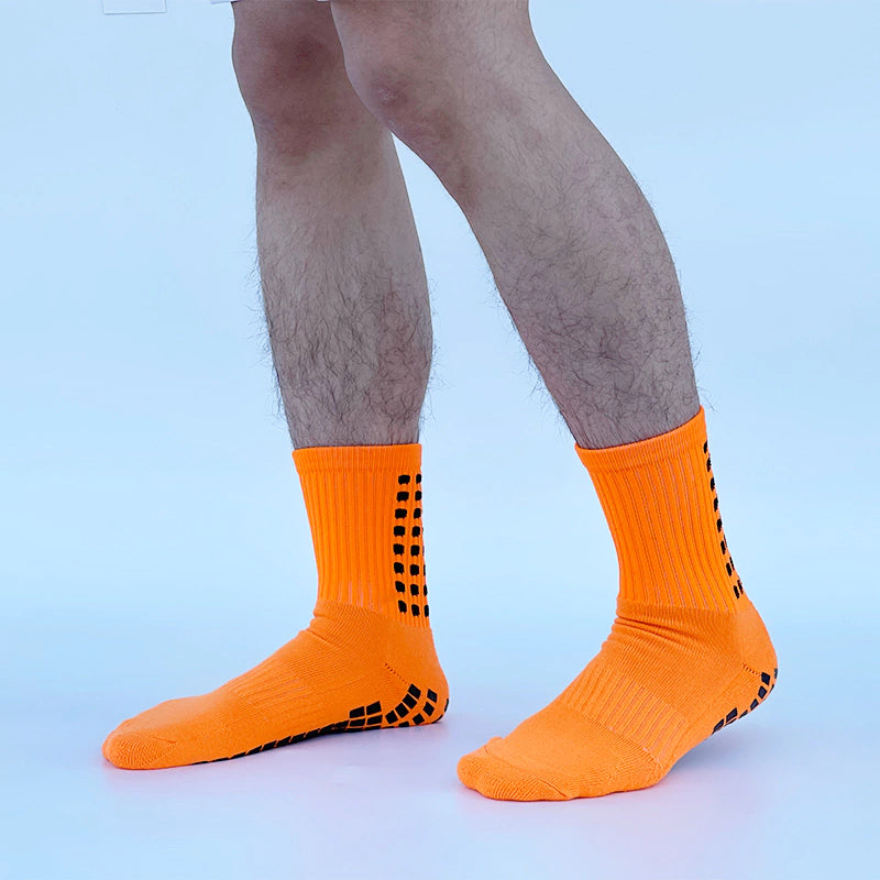 Meias de Futebol Antiderrapante - Cano Baixo - Laranja