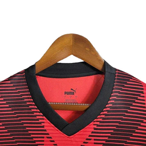 Camisa Milan I (Home) 23/24 - Torcedor Masculina - Vermelho e Preto - Manto Elegante