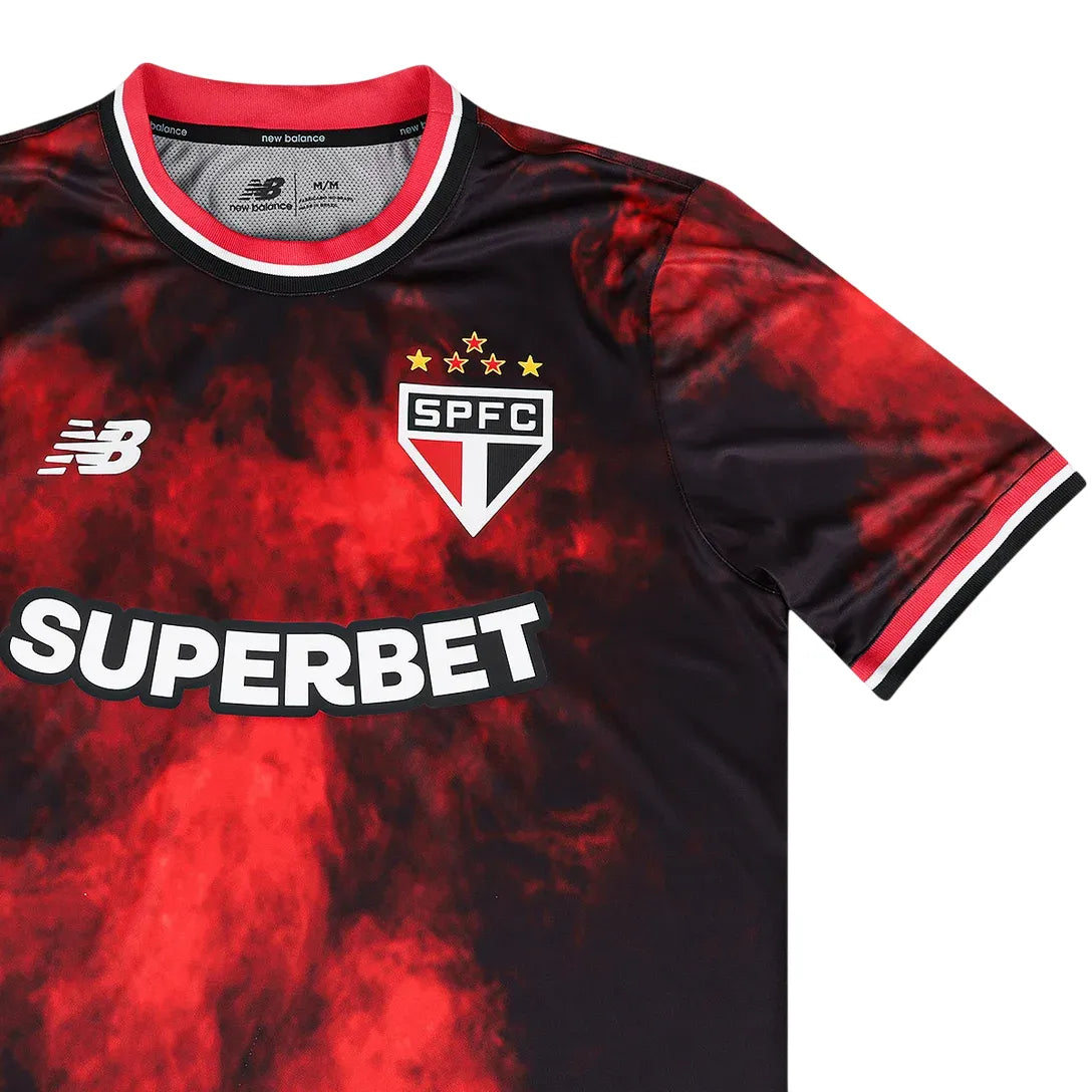 Camisa São Paulo III 24/25 - Torcedor Masculina - Preto e Vermelho