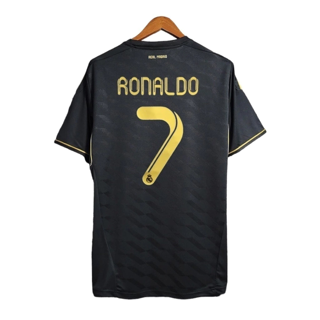 Camisa Retrô Real Madrid II Cristiano Ronaldo #7 2011 - Torcedor Masculina - Preto