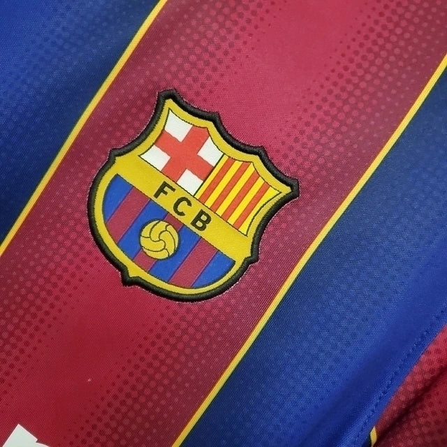 Camisa Retrô Barcelona I (Home) 2020 - Torcedor Masculina - Vermelho e Azul