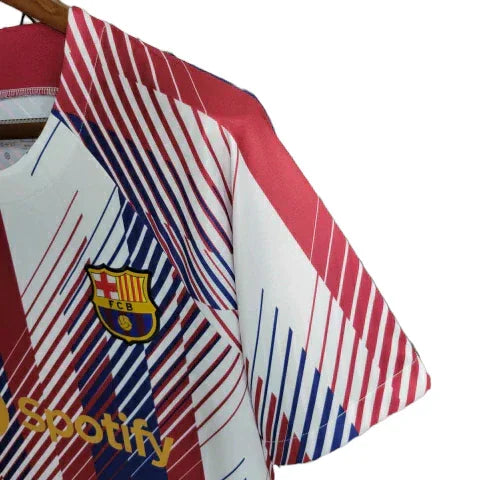 Camisa de Treino Barcelona 23/24 - Torcedor Masculina - Branco, Vermelho e Azul - Manto Elegante