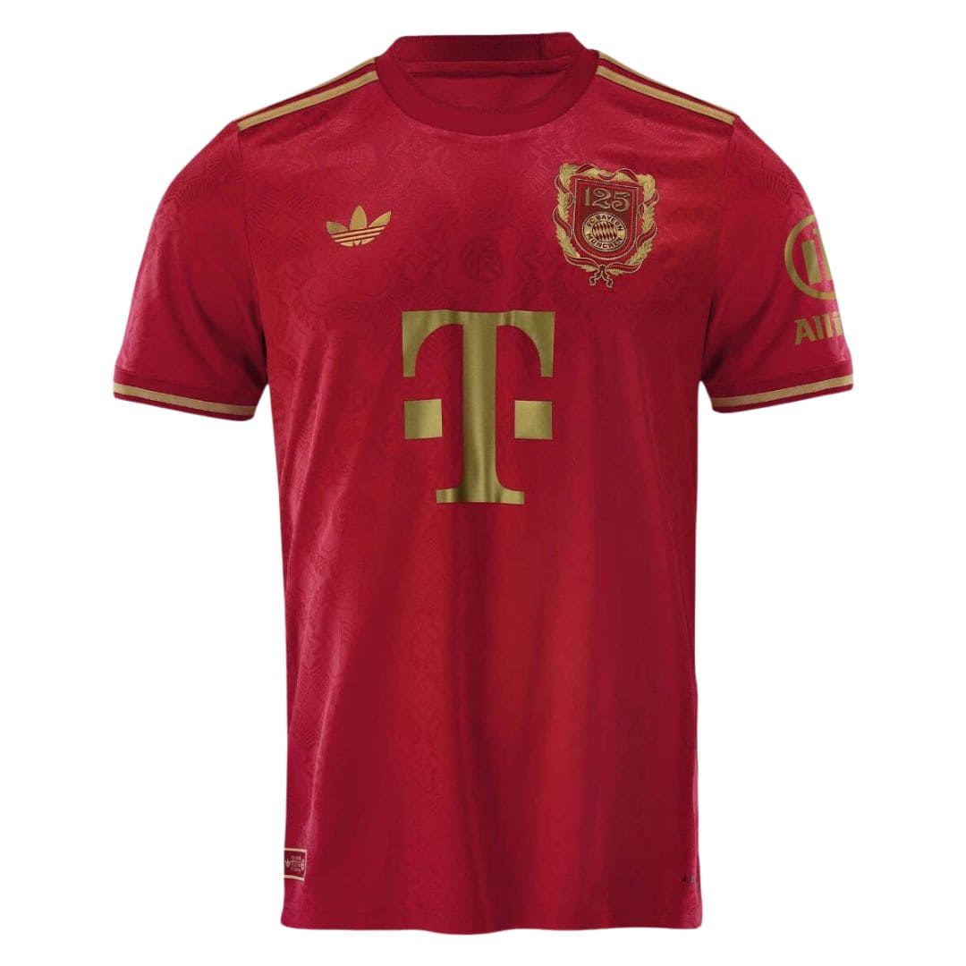 Camisa Bayern de Munique Homenagem 125 anos 25/26 - Torcedor Masculina - Vermelho e Dourado