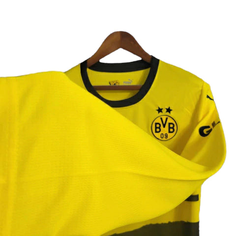 Camisa Manga Longa Borussia Dortmund I (Home) 23/24 - Torcedor Masculina- Amarelo - Manto Elegante