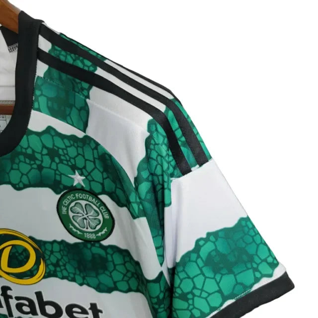 Camisa Celtic I (Home) 23/24 - Torcedor Masculina - Branco e Verde - Manto Elegante