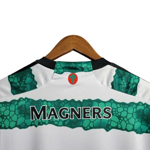Camisa Celtic I (Home) 23/24 - Torcedor Masculina - Branco e Verde - Manto Elegante