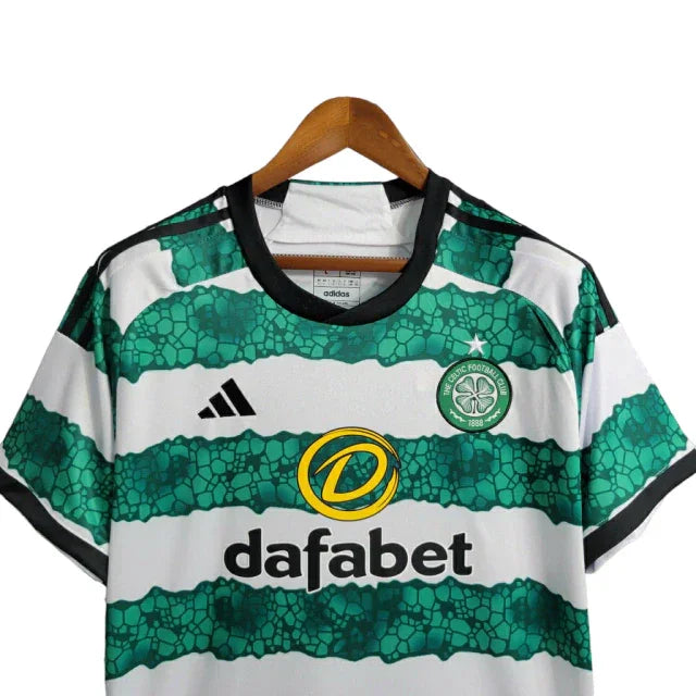 Camisa Celtic I (Home) 23/24 - Torcedor Masculina - Branco e Verde - Manto Elegante