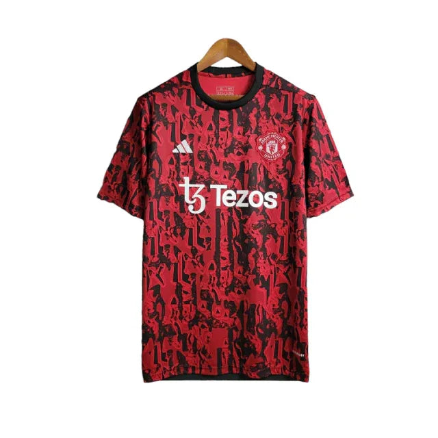 Camisa de Treino Manchester United 23/24 - Torcedor Masculina - Vermelho e Preto - Manto Elegante