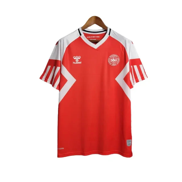 Camisa Seleção da Dinamarca I (Home) 23/24 - Torcedor Masculina - Vermelho - Manto Elegante