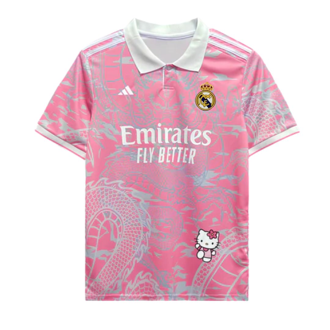Camisa Real Madrid Edição Especial "Hello Kitty" 24/25 - Unissex - Rosa