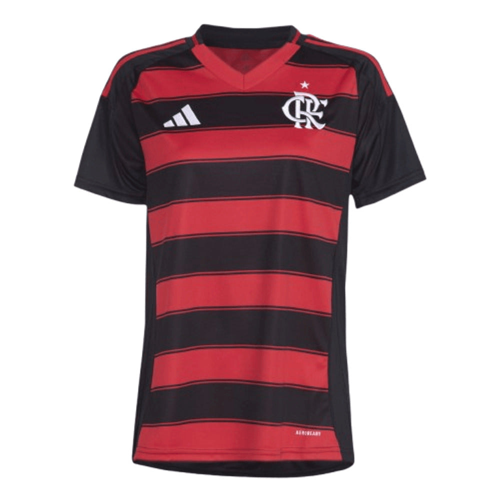 Camisa Flamengo I 25/26 - Torcedor Feminina - Vermelho e Preto