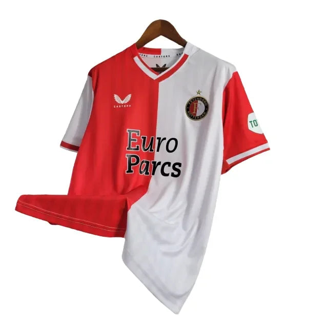 Camisa Feyenoord I (Home) 23/24 - Torcedor Masculina - Branco e Vermelho - Manto Elegante