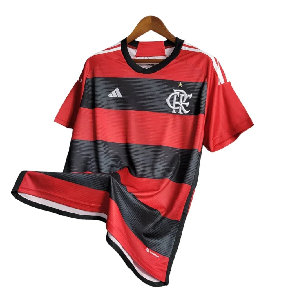 Camisa Flamengo I 23/24 - Torcedor Masculina - Vermelho e Preto - Manto Elegante