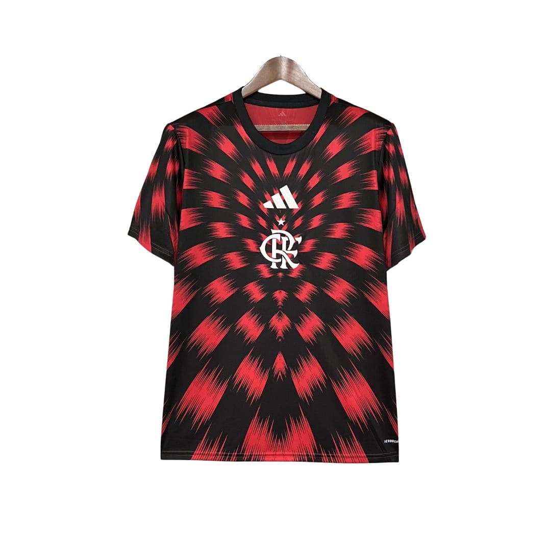 Camisa Pré Jogo Flamengo 25/26 - Torcedor Masculina - Vermelha e Preta