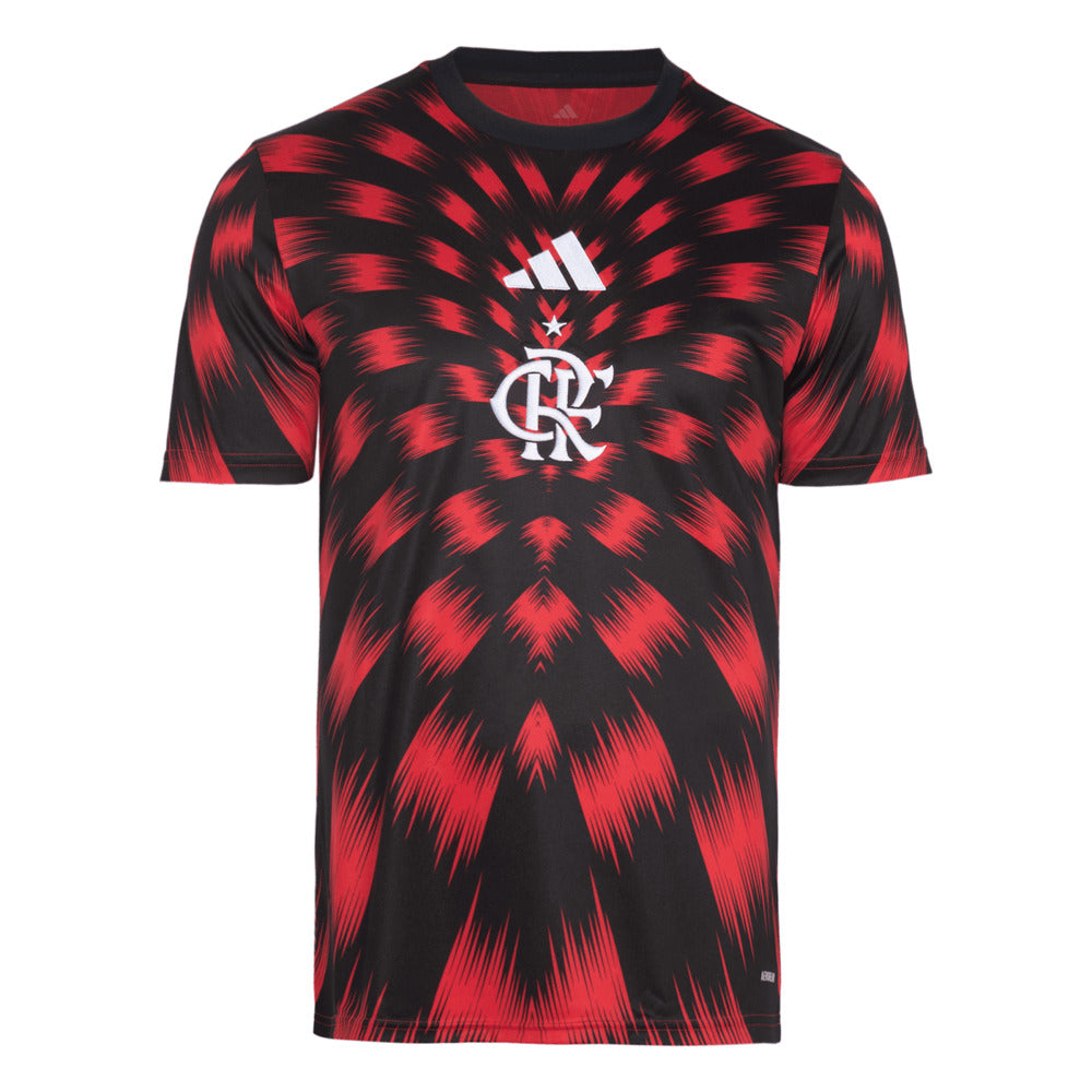 Camisa Pré Jogo Flamengo 25/26 - Torcedor Masculina - Vermelha e Preta