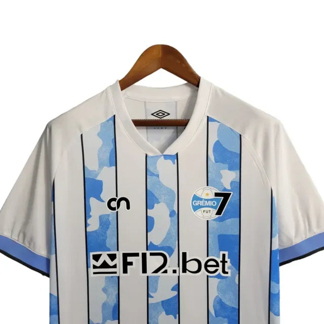 Camisa Grêmio Edição Especial Fut7 23/24 - Torcedor Masculina - Azul e Branco - Manto Elegante