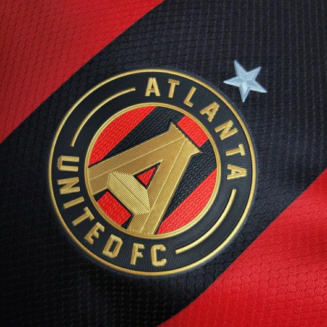 Camisa Atlanta United I (Home) 23/24 - Jogador Masculina - Vermelho e Preto - Manto Elegante