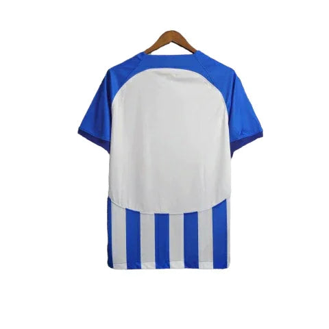 Camisa Brigthon I (Home) 23/24 - Torcedor Masculina - Branco e Azul - Manto Elegante