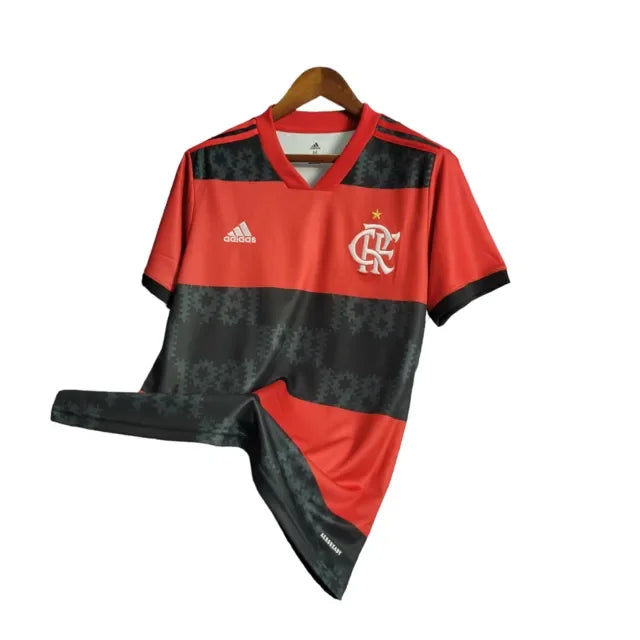 Camisa Retrô Flamengo I 2021 - Torcedor Masculina - Vermelho e Preto - Manto Elegante