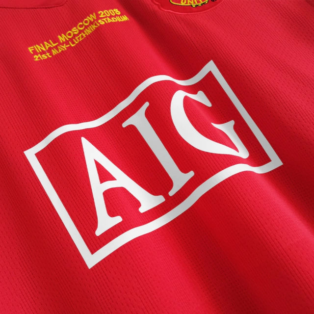 Camisa Manga Longa Retrô Manchester United I (Home) 07/08 - Torcedor Masculina - Vermelho
