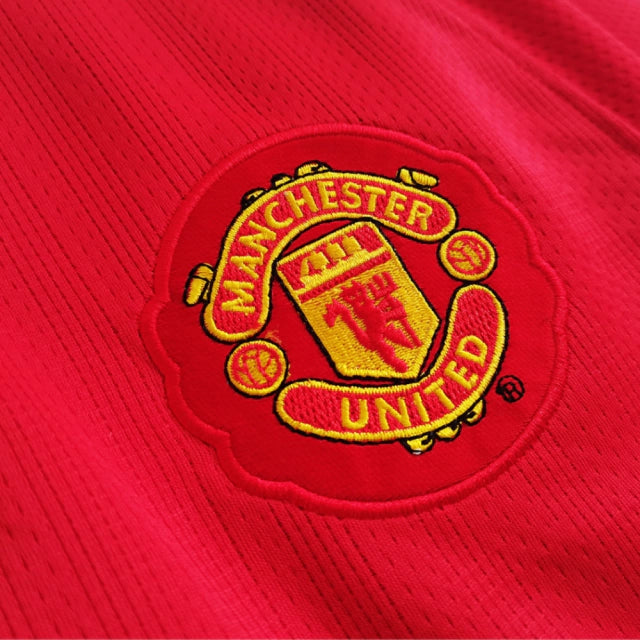 Camisa Manga Longa Retrô Manchester United I (Home) 07/08 - Torcedor Masculina - Vermelho