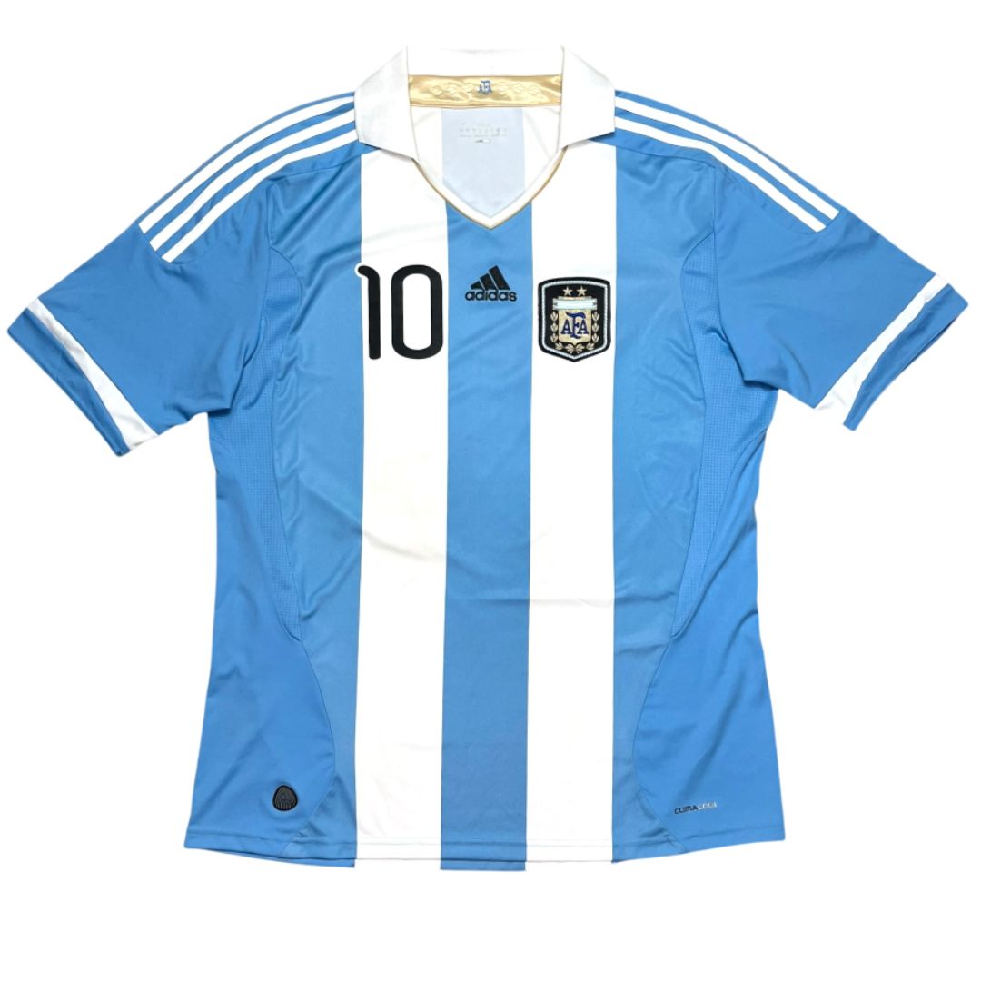Camisa Retrô Argentina I Messi #10 2012 - Torcedor Masculina - Branco e Azul