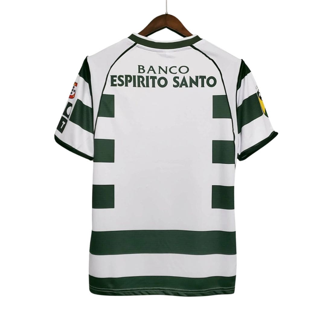 Camisa Retrô Sporting I (Home) 2001 - Torcedor Masculina - Verde e Branco