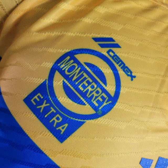 Camisa Tigres do México I (Home) 23/24 - Jogador Masculina - Amarelo e Azul - Manto Elegante