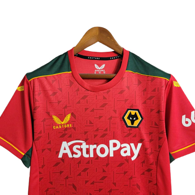 Camisa Wolves II (Away) 23/24 - Torcedor Masculina - Vermelho - Manto Elegante