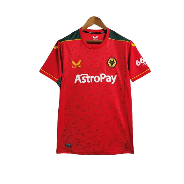 Camisa Wolves II (Away) 23/24 - Torcedor Masculina - Vermelho - Manto Elegante